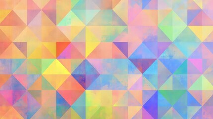 Obraz premium Colorful Geometric Background with Triangles in Soft Pastel Shades