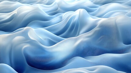 Obraz premium A serene silky background in icy blue and white, with gentle waves and a frosted glass effect,