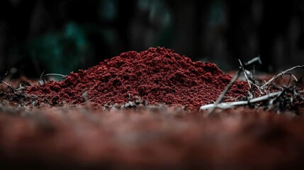 Red Ant Hill  Nature Texture  Soil Mound  Close Up  Macro Photography  Outdoors  Ground  E