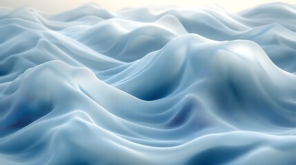 Obraz premium A serene silky background in icy blue and white, with gentle waves and a frosted glass effect,