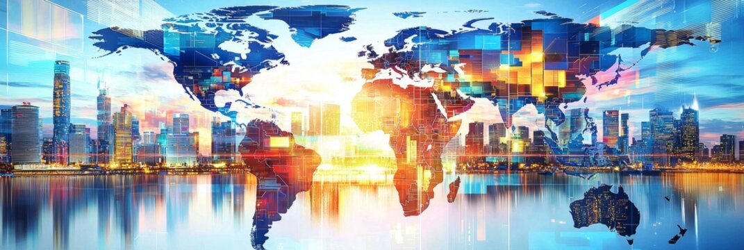 The expansion strategy is visually represented on a global map, showcasing highlighted regions.