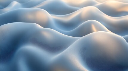 A serene silky background in icy blue and white, with gentle waves and a frosted glass effect,