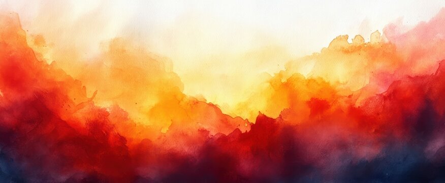 Abstract Warm Orange Yellow Watercolor Texture Background with Vintage Grunge Distressed Illustration for Autumn Halloween Fall Celebration