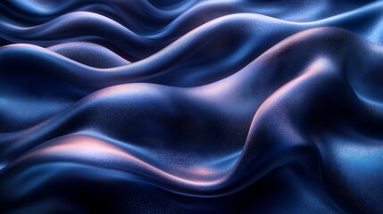 Obraz premium A silky abstract background with a gradient of deep navy and soft sky blue, flowing like ocean waves with smooth, reflective surfaces,