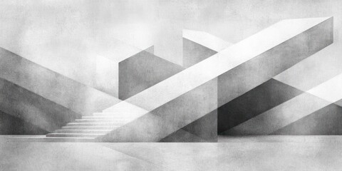 Fototapeta premium abstract geometric background with textured triangle shapes in modern grayscale design and soft pencil texture