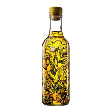 floral bottle yellow liquid clip art preview