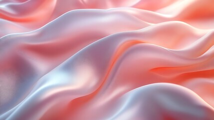 Obraz premium A silky abstract background with a gradient of soft rose and blush pink, flowing like a gentle wave with smooth, reflective surfaces,
