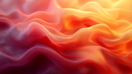 Obraz premium A silky, abstract background with a gradient of fiery red and amber, creating a dynamic, flowing effect,