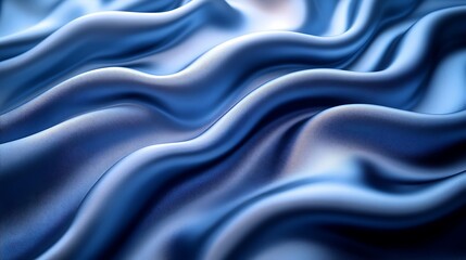 Fototapeta premium A silky abstract background with a gradient of deep navy and soft sky blue, flowing like ocean waves with smooth, reflective surfaces,