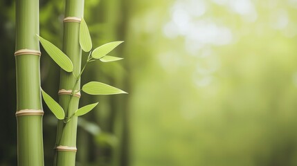 Serene Bamboo Forest  Tranquil Nature Scene  Green Leaves  Asian Plants