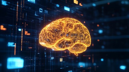 Innovative digital brain illustration showcasing advanced technology and artificial intelligence concepts