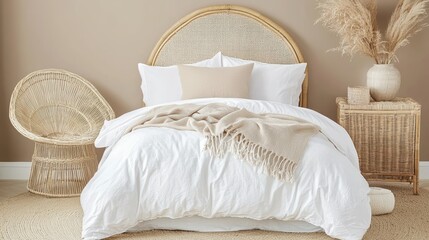 Cozy bedroom setup modern home interior design serene environment elegant view comfort and style
