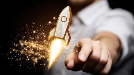 Innovative business strategies digital workspace visual content futuristic environment close-up viewpoint entrepreneurial concept