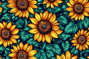 Cheerful sunflowers creating a lively nursery atmosphere.