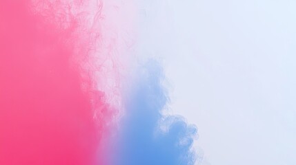 Fototapeta premium Pink and blue smoke cloudscape, abstract background, design element