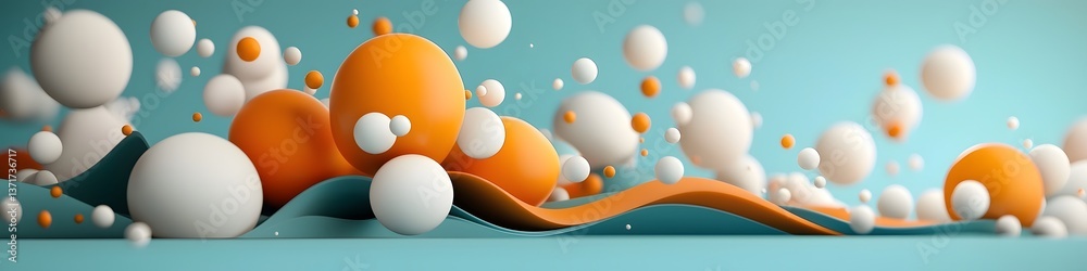Poster a colorful abstract 3d animation depicting a wave packet interacting with a fluid like medium genera