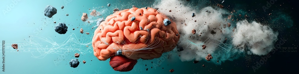 Aufkleber a conceptual depicting the complex and dynamic patterns of brain waves associated with various state