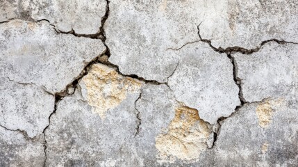 Obraz premium Cracked Concrete Surface with Texture and Weathered Appearance