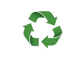 Obraz premium Green recycle symbol with arrows