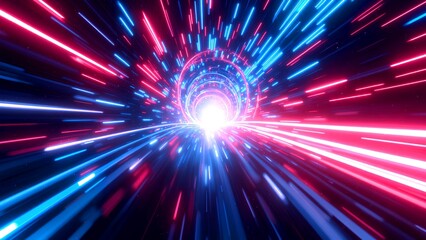 Obraz premium Vibrant Light Tunnel with Dynamic Motion and Bright Colors