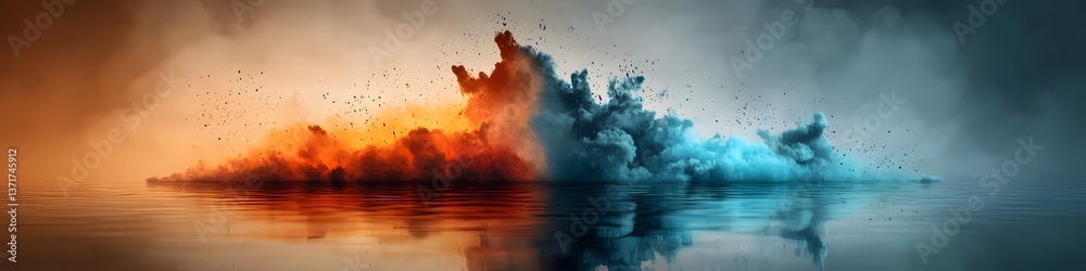 Poster a surreal and dynamic image depicting the visual representation of radio waves dispersing and intera