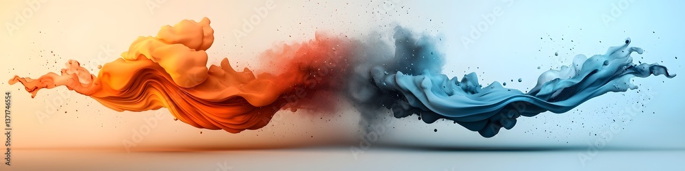 Poster a vibrant and dynamic digital depicting the absorption emission and scattering of a wave packet at v