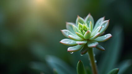 Charming Succulent Radiance with Dewdrop Accents
