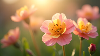 Naklejka premium Radiant Floral Beauty in Soft Light Design