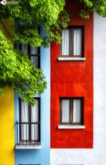 colorful windows on the wall