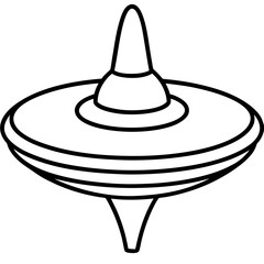 A classic spinning top line art vector illustration 