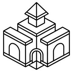 Isometric vector illustration of a home building design