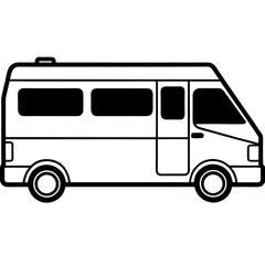 A red bus vector illustration, a public transport vehicle isolated on white