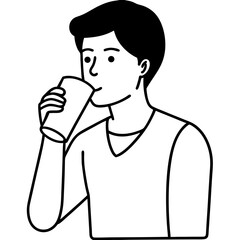 Cartoon businessman guy drinking coffee