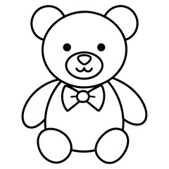 A teddy bear line art vector illustration