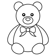 A teddy bear line art vector illustration