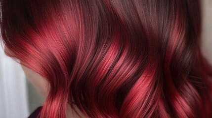 Crimson Waves: Luxurious Red Hair Texture
