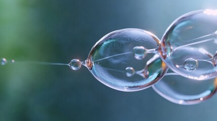 Abstract Water Droplets  3D Render of Connected Bubbles