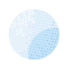 Vector illustration of a golf ball with dimples, designed in a simple, flat style.