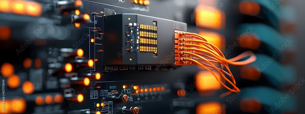 Poster elegant digital showcasing the intricate infrastructure of a thriving server based data ecosystem fe