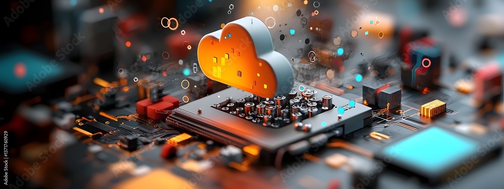 Poster this futuristic digital art piece captures the complex and dynamic nature of server driven data proc