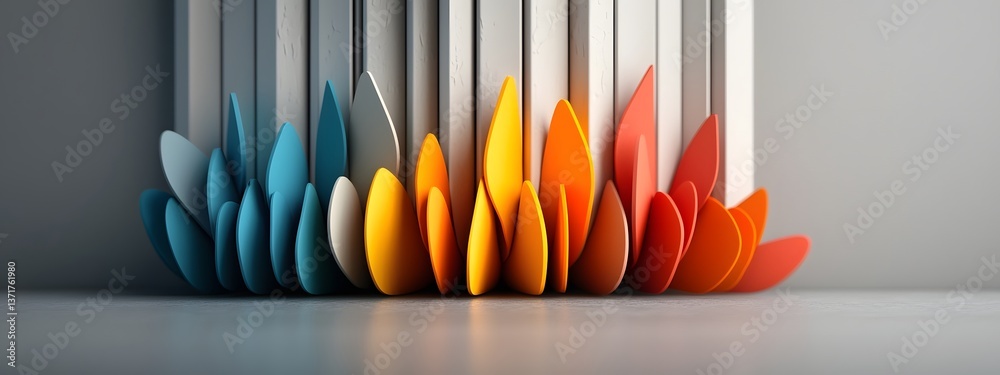 Poster vibrant abstract design representing the frequency distribution of consumer spending patterns throug