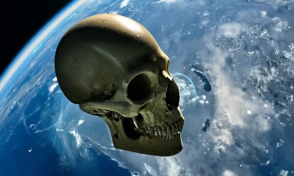 skull of dead ram in international space station