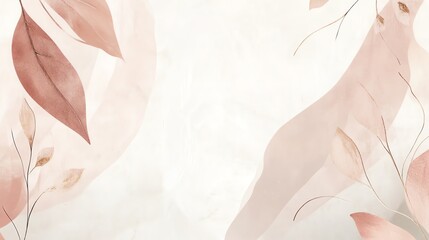 Abstract Floral Background with Earthy Tones and Watercolor Texture Design