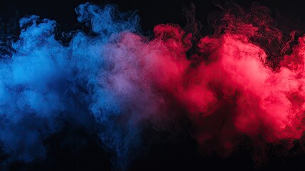 Fototapeta premium Abstract smoke art, red and blue, dramatic effect, artistic background