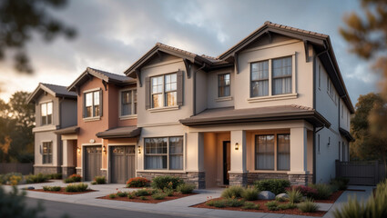 Fototapeta premium Single-Family Home, Townhouse, Condo, Apartment – Find Your Home 