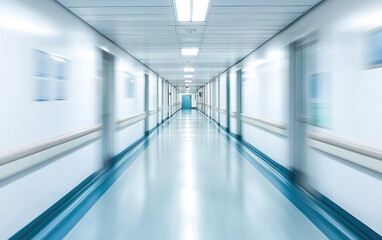 serene hospital corridor with clean background creates calming atmosphere for patients and visitors alike