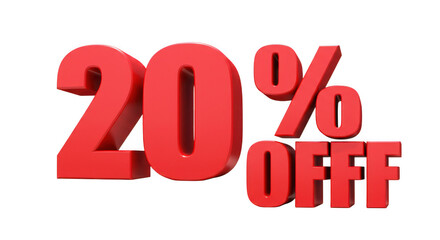 Red twenty percent off sale advertisement
