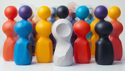 Colorful Abstract Figurines Display