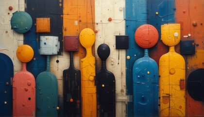 Abstract Colorful Figures in a Contemporary Style