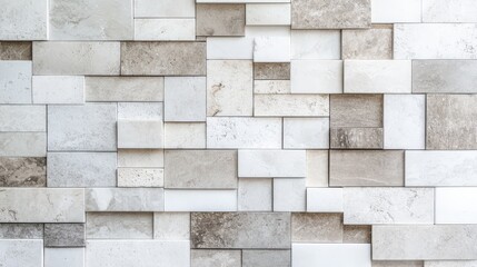 Obraz premium Textured Wall Design with Varied Shades of Gray and White Tiles